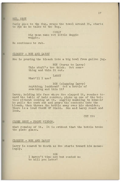 Moe Howard's Personally Owned Script for The Three Stooges Film ''Cookoo Cavaliers'', with Working Title ''Beauty a la Mud''